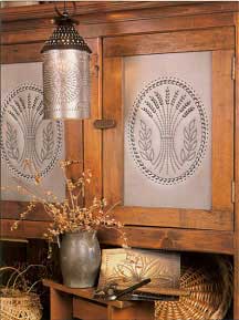 4 PUNCHED TIN PANELS Handcrafted Horizontal Rustic Country Wheat in 4 Finishes 