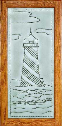 RP-1264 nautical punched tin panel - lighthouse